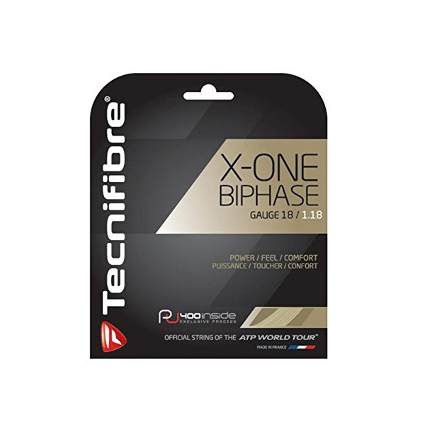 Tecnifibre X-One Biphase Tennis String Set-Natural-18
