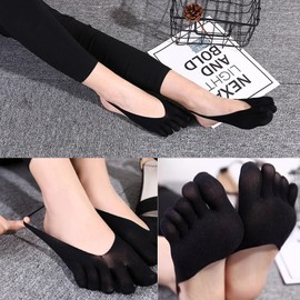 Simoda 5 Paar Damen Orthopädische Kompressionssocken Füßlinge Zehensocken Invisible Halbe Socken mit Non-Slip Schlinge