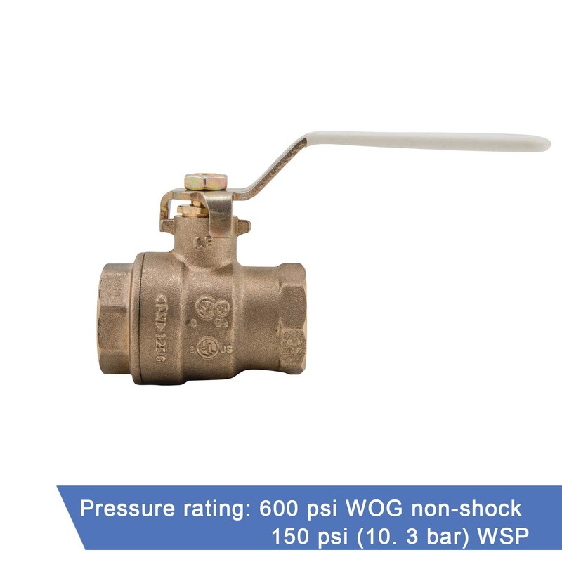 Watts LFFBV-3C-M1 Series 1" Lead-Free 2-Piece Full Port Chrome-Plated Brass