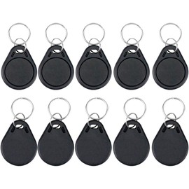 OBO HANDS (paquete de 100 unidades, ABS negro impermeable, 13.56 MHz, ISO14443A, llave RFID de 1 K, llave RFID, Gris, Small
