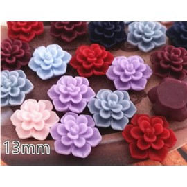 50pcs 13mm Vintage Resin Flower FlatBacks Cabochons Decoration Wedding scarpboooking DP101