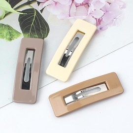 2Pcs Yellow Fashion Styling Hair Clips for Women and Girls Woman Matte Candy Color Square Buckle Bangs Clips and Barrettes Hair Accessories