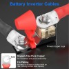 Octoder 6pcs 2AWG Copper Battery Cables 3/8" Lugs Terminals Power