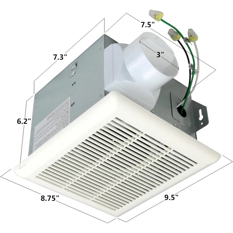 Harrier Hardware Super Quiet Bathroom Ventilation Fan 70 Cfm Galvanized