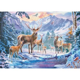 Ravensburger 12000888 - Deer and stags in winter - 1000 pieces jigsaw puzzle – Puzzle for adults and kids age 14 years up, winter jigsaw