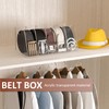 Sezanrpt Belt Organizer 5 Compartments, Clear Belt Display Case for