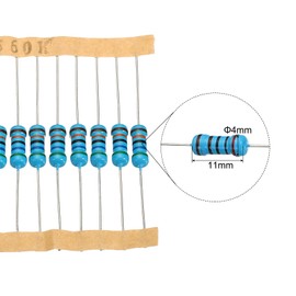 PATIKIL 300 Pieces Metal Foil Resistance Assortment Kit 1K Ohm - 820K Ohm 30 Values 1W 1% Tolerance for DIY Projects Experiments