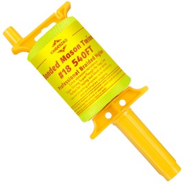 Mason Line with Handle,Twisted 540 FT #18 Braided Nylon Mason String,Construction Line,String Level Line Kit for Gardening Or Masonry Tools,Kite Twine String or DIY, Fluorescent Yellow