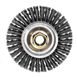 Weiler 13131 4" Roughneck Max Stringer Bead Wire Wheel, 0.020" Steel Fill, 5/8"-11 UNC Nut (Pack of 5)