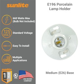 6 Pack Sunlite E196 PORCELAIN LAMP HOLDER MEDIUM BASE E26