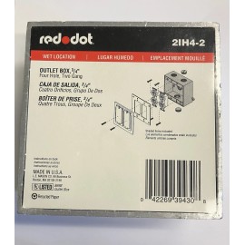 Red Dot 21H4-1 Weatherproof Exterior Outlet Bell Box 1/2" 4-Hole 2-Gang