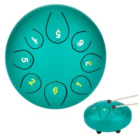 Steel Tongue Drum - Tongue Drum 8 Notes 6 Inch Tongue Drum Steel Essential Drum Percussion Instrument Hand Drum Hand Pan Drum for Music Lovers Yoga