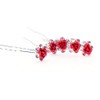 10 Rose Flower Crystal Bridal Wedding Prom Hair Clips –