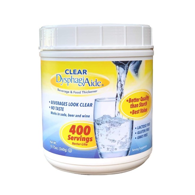 Get More For Your Money With Our Largest Jar of Clear DysphagiAide® Instant Beverage and Food Thickener Powder for Those With Dysphagia Who Require Thickened Liquids. 19.75 oz Jar/ 400 Servings!