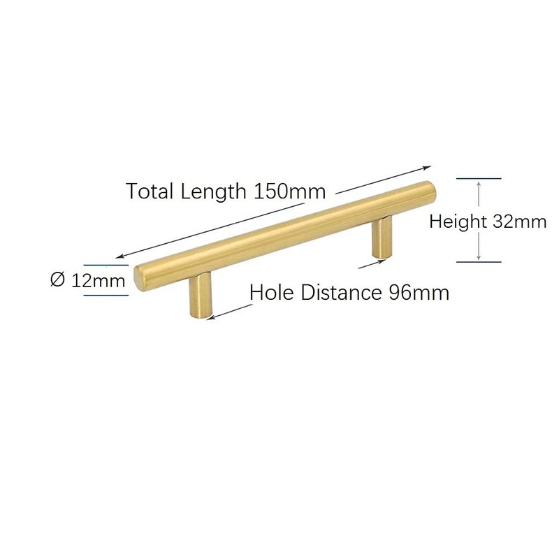 ANSIEDIO 6 Pack Kitchen Cupboard Handles Gold Cabinet Handles 96mm
