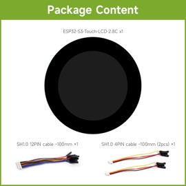 Waveshare ESP32-S3 2.8inch Capacitive Touch Round Display Development Board, 480×480, 32-bit LX7 Dual-core Processor, Supports WiFi & Bluetooth, ESP32 with Display