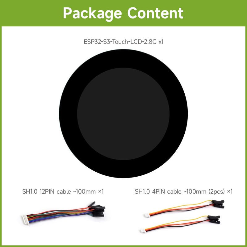 Waveshare ESP32-S3 2.8inch Capacitive Touch Round Display Development Board, 480×480,
