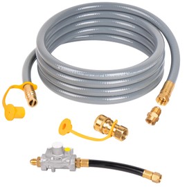GASPRO 710-0003 Natural Gas Conversion Kit for KitchenAid Grill, 12FT 1/2 Inch NG Hose & Regulator, Propane to Natural Gas Conversion