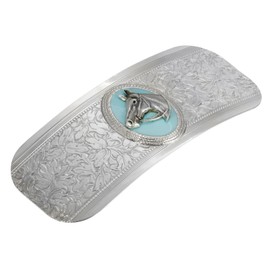 1928 Jewelry Women's Southwest Turquoise Enamel Horse Head Floral Hair Barrette, (1 Pcs)