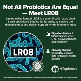 Natural Foundation Supplements- “Lactobacillus Reuteri Suplemento probiótico 240 tabletas 3 mil millones de UFC probióticos para hombres y mujeres Sup