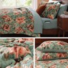 CASAAGUSTO King Comforter Set, 7 PCS Sage & Red Floral