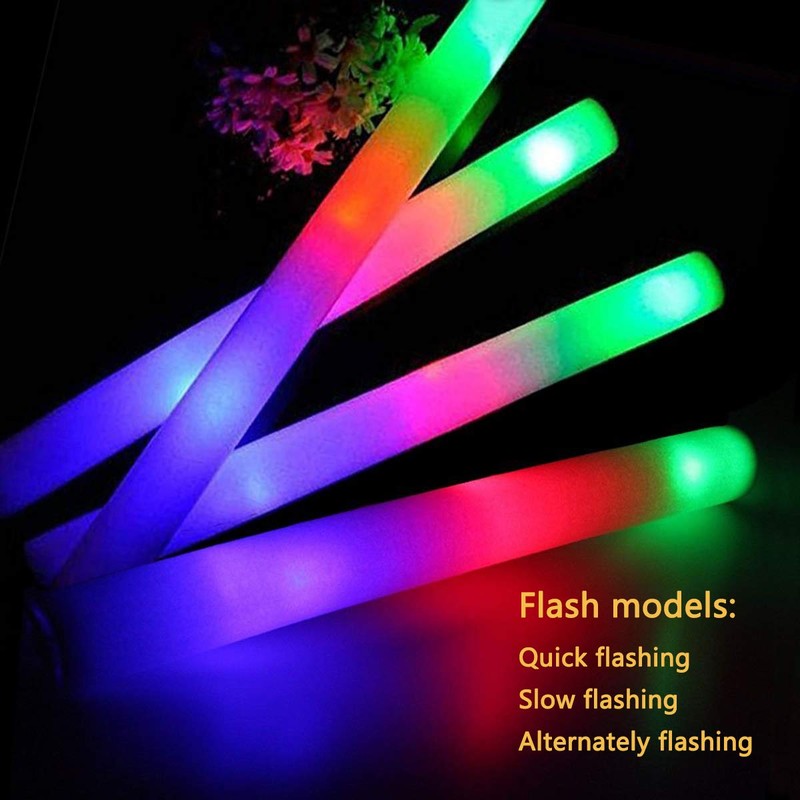 ColorHome Glow Sticks Bulk - 24 Pcs LED Foam Sticks