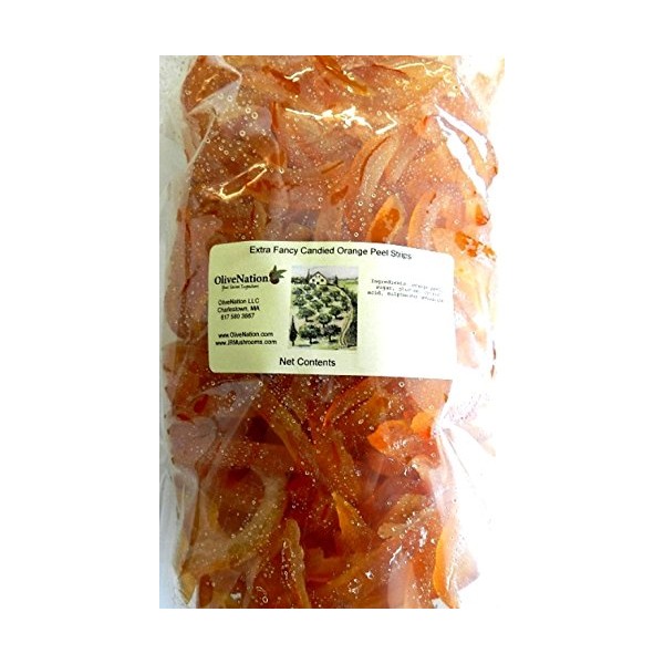 OliveNation Candied Orange Peel Slices, Sweet and Tangy for Baking, Cooking, Snacking - 4 ounces