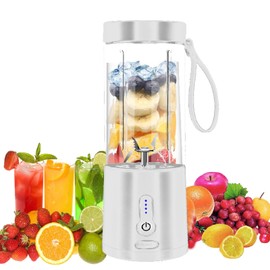 Portable Blender for Smoothies & Juices - 300W USB-C Rechargeable, 6 Stainless Steel Blades, 4000mAh Battery, BPA-Free Travel Cup - 20oz Personal Mini Blender for Shakes, Gym, Camping