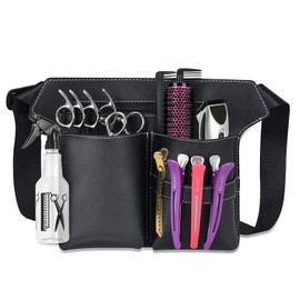 Professional Scissor Bag, Beauty Hairdressing Pouch Barber Leather Waist Pouch, Salon Shoulder Organizer Kit Grooming Hair Stylist Scissor Holder Tool Bag
