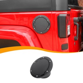 Hoolcar Gas Cap Cover Fuel Filler Door Cover Gas Tank Cap Cover Compatible with Jeep Wrangler JK JKU 2007-2017, Exterior Accessories, Black