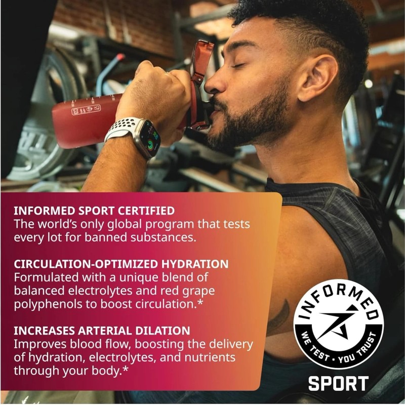 VINIA Resveratrol Electrolyte Hydration Powder Mix Mixed Berry Flow& Circulation