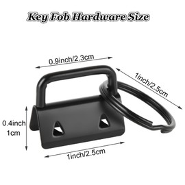 YOUNTHYE 150 Pack Key Fob Hardware 1 Inch Bulk 6 Color Key Chain Fob Wristlet with Key Ring for Wristlet Keychain, Key Lanyard, Key Chain Making Hardware Supplies