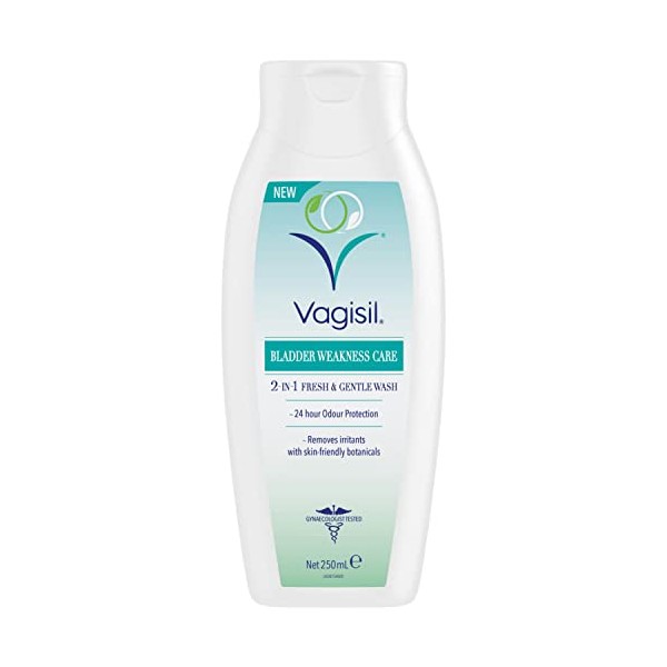 Vagisil Bladder Weakness Care 2-in-1 Fresh & Gentle Intimate Wash For Sensitive Skin, 24 Hour Odour Protection, Includes Aloe & Chamomile, 250ml