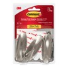 Command Medium Metallic Designer Hooks [Removable]: 3-pack (Brushed Nickel) [12-sets]