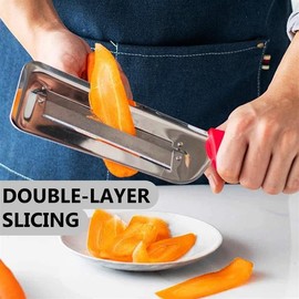 Cabbage Chopper Shredder Double-Layer Stainless Steel Antislip Handle Mandoline Slicer for Slicing Grater Vegetables Fruits Cheese