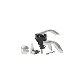 Houdini - Corkscrew Wine Opener, Includes Foil Cutter and Extra Spiral (Black, One Size)