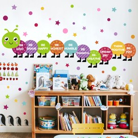 Kids Playroom Wall Decals Inspirational Wall Stickers Colorful Nursery Wall Decals Peel and Stick Polka Dots Wall Art Vinyl Decals Be Kind Quotes Art Murals Decal for Boys Girls Bedroom Daycare Decor