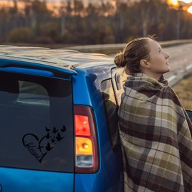 Blessed Cross & Butterfly Heart Decal – Inspirational Faith Vinyl Sticker for Vehicles, Windows & Home Decor | 8.6"x7.5" (Black)