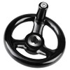 Black Round 3 Spoke Hand Wheel with Rotary Handle for