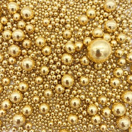 Sprinkles Metalizados Rod, mix de perlas metálicas, mix de perlas matte comestibles para decoración de postres, 100 grs, presentación mayoreo (Mix Perlas Oro)