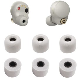 JNSA Replacement for WF 1000XM4 Silver 1000XM3 Memory Foam Ear Tips Noise Canceling Foam Eartips Ear Plug Ear Tip Foam Ear Caps M Size 3 Pairs, [Fit in Case], Silver,Medium Size (FoamXM4S3PM)