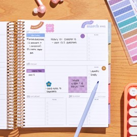 Erin Condren Functional Sticker Book Fan, 24 Sheets of Colorful Stickers - Student