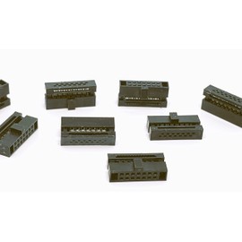 Connectors Pro 14P 1.27mm 0.05" Pitch Mini Dual Rows IDC FC Female Sockets Terminates to 0.635mm 0.025mm Flat Ribbon Cable (FC-14P-10PK)