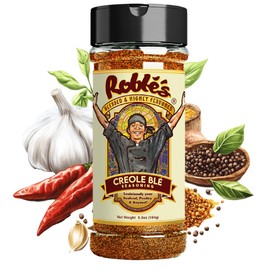 Blessed and Highly Flavored Creole Blé Seasoning by Chef Roblé, Gluten-Free, Low Sodium Mix, Spicy, Natural Spice Blend for Grilling, Vegetables, Salad, Pizza, Pasta