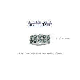 Silvershake Simulated Color Change Alexandrite White Gold Plated 925 Sterling Silver Ring, Sterling Silver, Created Alexandrite