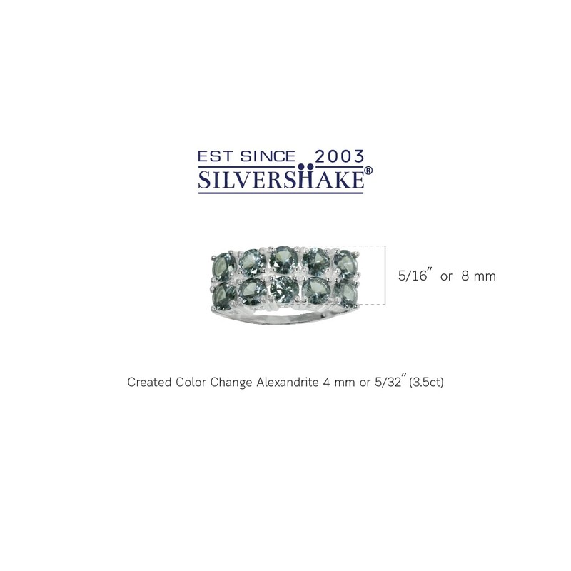 Silvershake Simulated Color Change Alexandrite White Gold Plated 925 Sterling