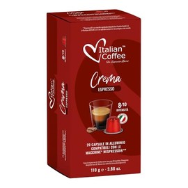 100 Italian Coffee for Espresso Lovers Aluminium Capsules compatible with Original Line Nespresso machines (1 Count (Pack of 100), Aluminum Crema)