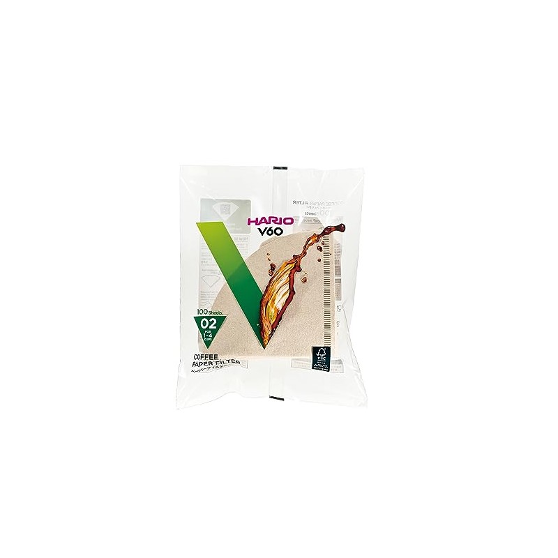 Hario VCF-02-100M Filtro de Papel para Dripper, beige