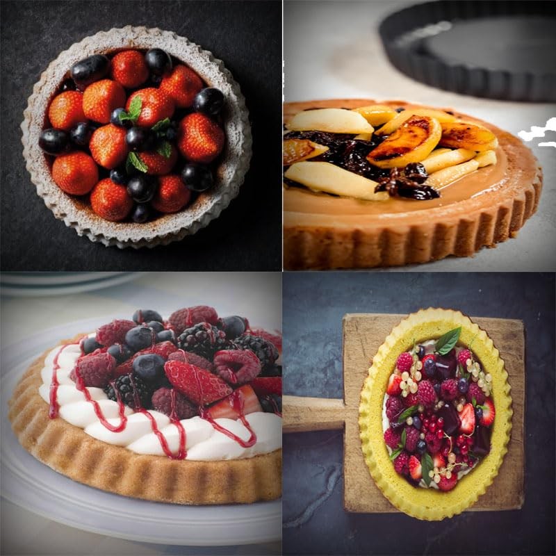 Harlams Quiche Pan 24cm, Non-Stick Tart Tin, Flan Tins with