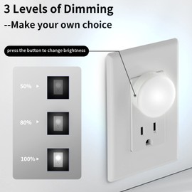 Night Light Plug into Wall, Dimmable LED Mini Nightlights for Kids, Auto Dusk to Dawn Sensor, Automatic On and Off Night Lamp for Hallway,Bedroom, Stairway, 3 Brightness, Energy Efficient, 3CCT, 4Pack